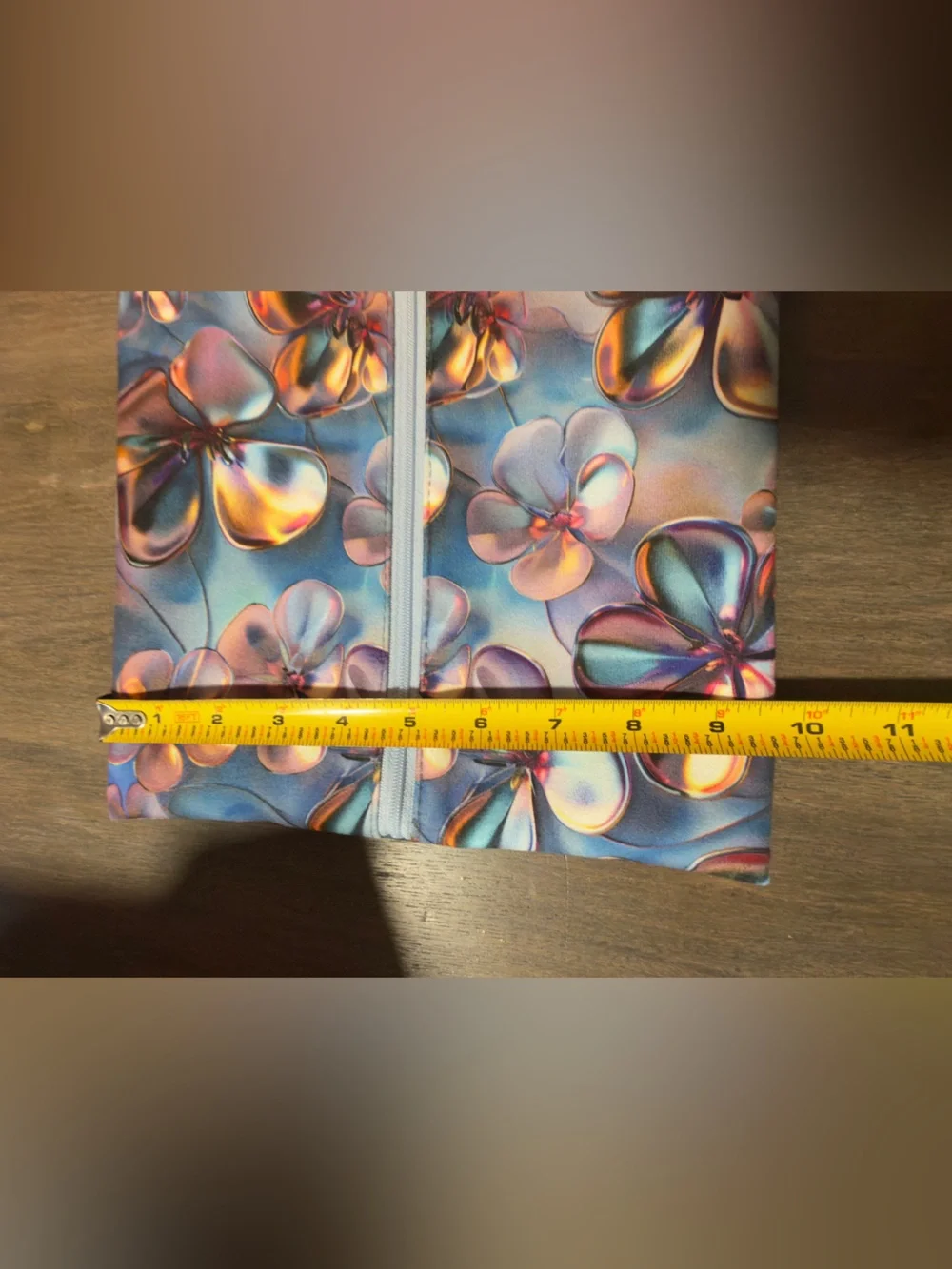Makeup Junkie Large Floral Holographic Zip Bag